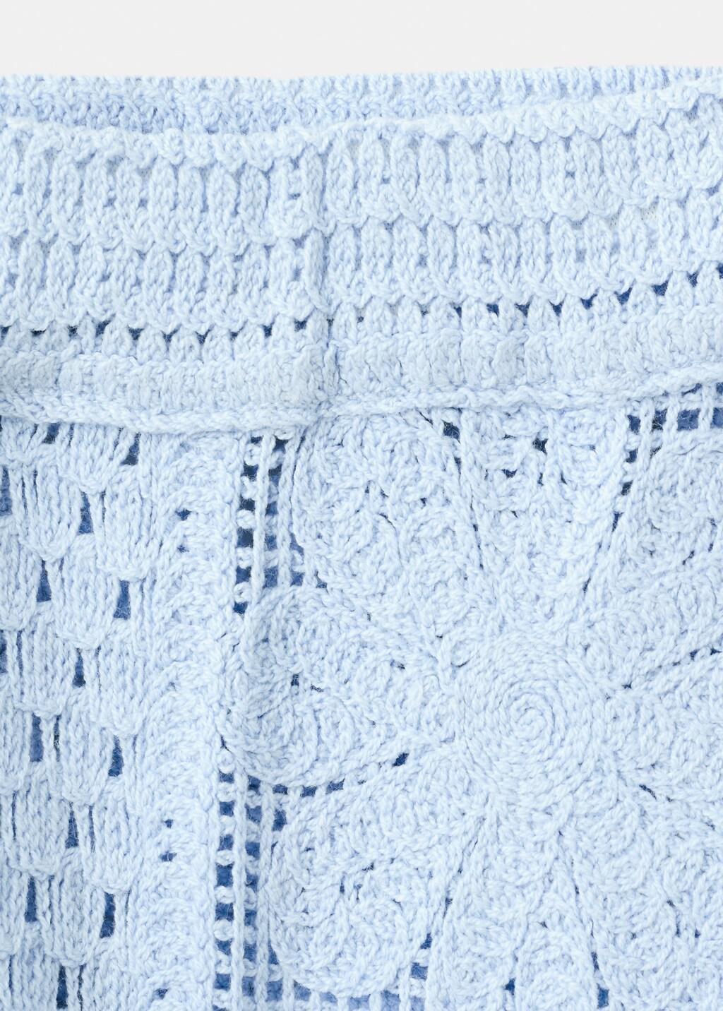 Blue Lt Pastel Broderie Anglaise Straight-Leg Trousers, Light-Pastel Blue, large image number 1
