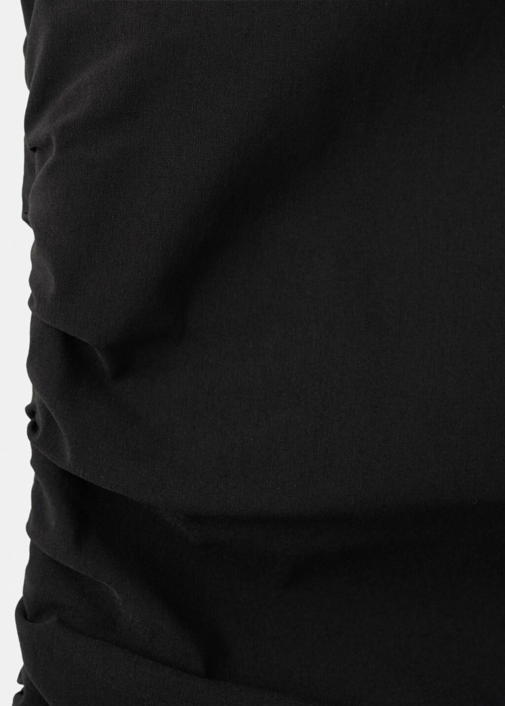 Black Draped Short A-Line Dress, 0201_99, large image number 5