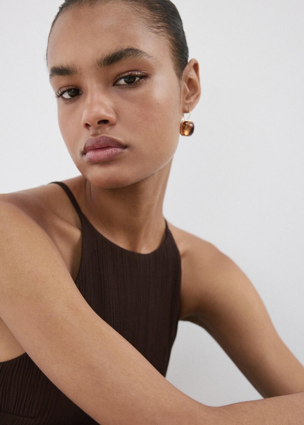 DARK BROWN Halter-neck jumpsuit with belt, 0201_32, large image number 4