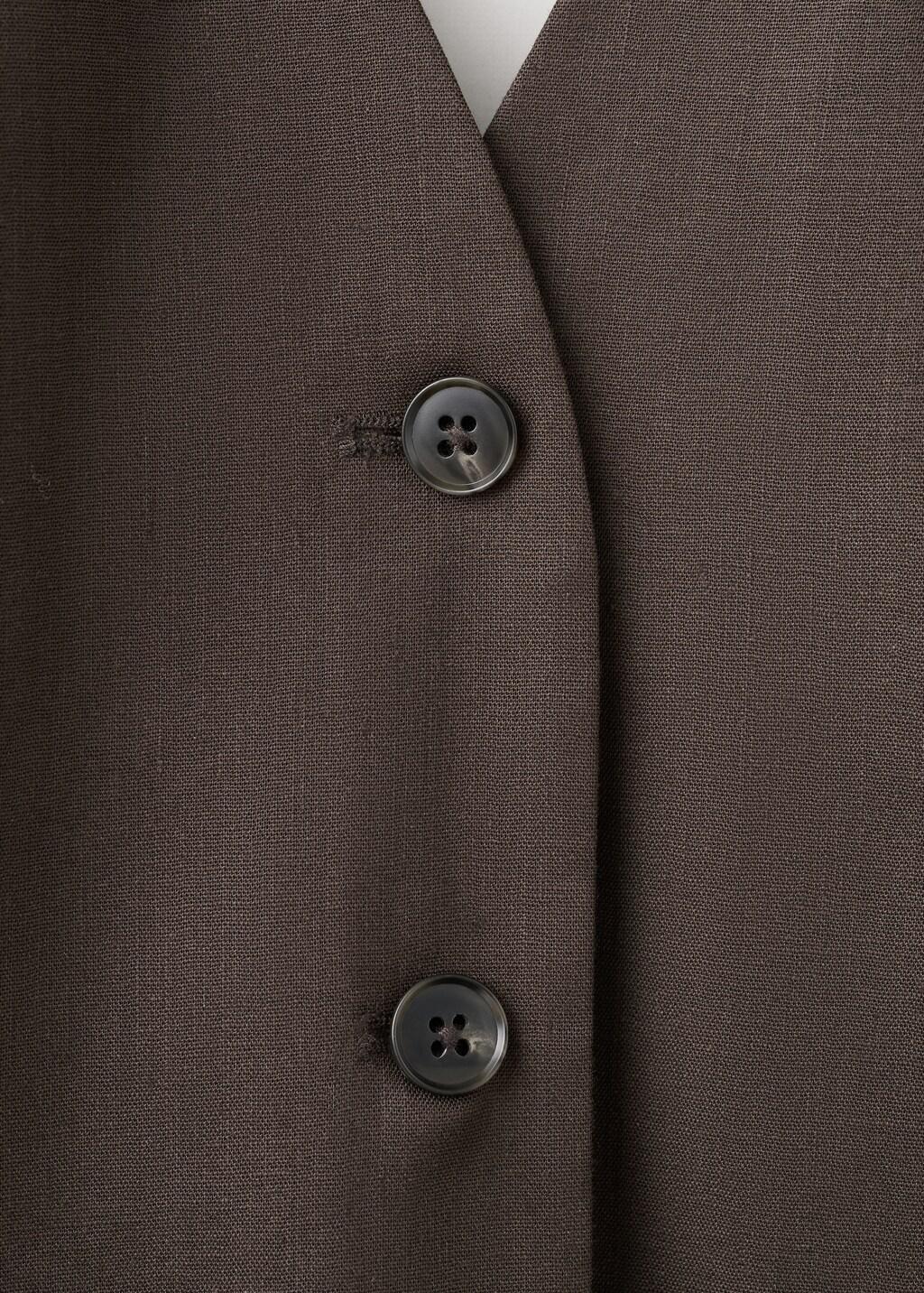 Brown Halter Neck Linen Waistcoat, Dark Brown, large image number 4