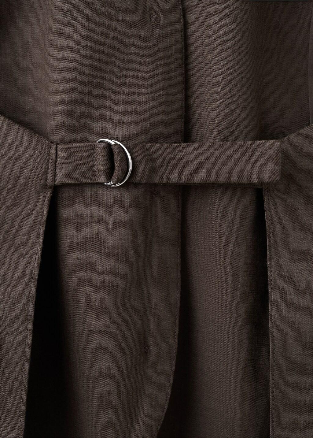 Brown Halter Neck Linen Waistcoat, Dark Brown, large image number 5