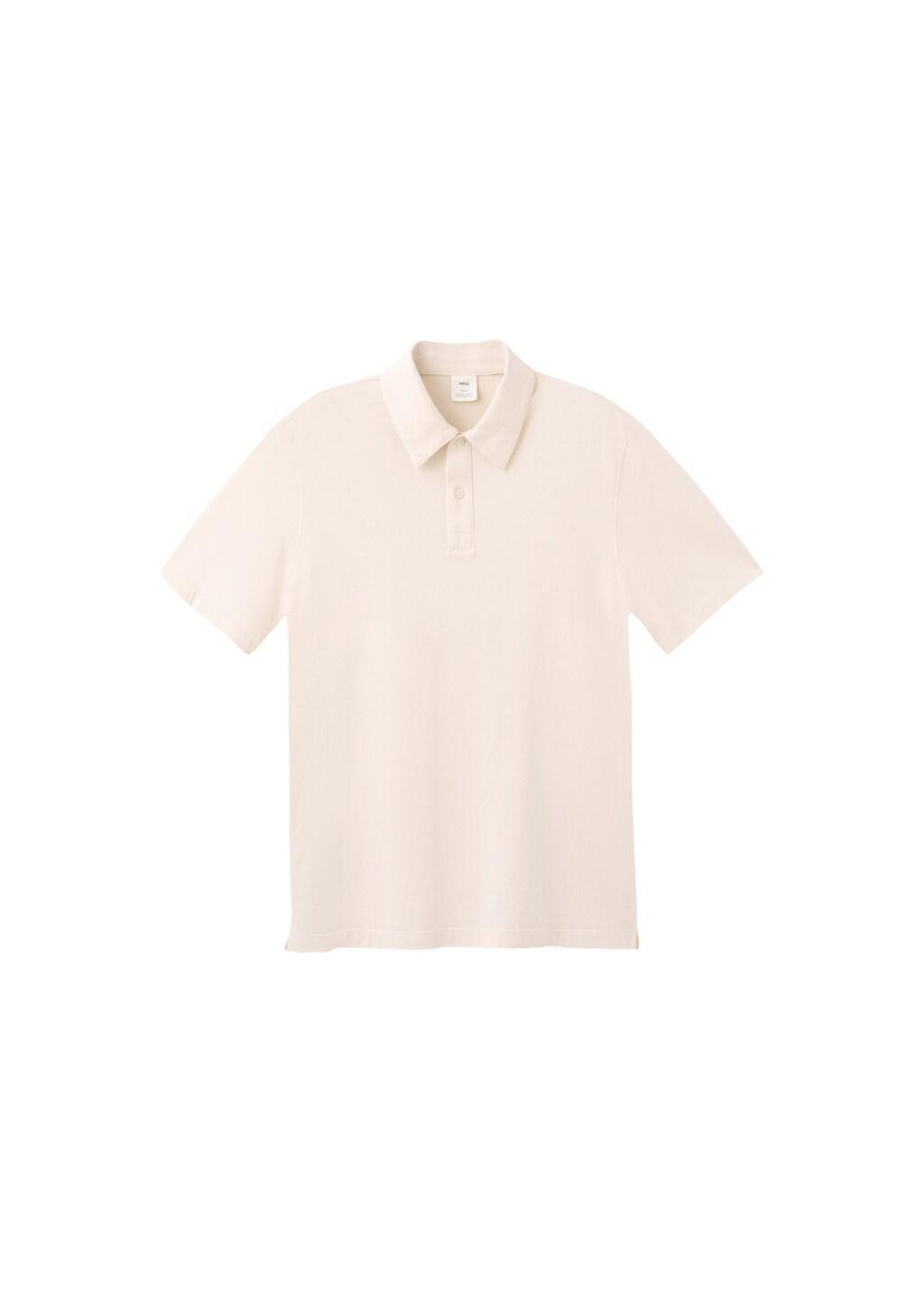 Beige Cotton Regular-Fit Polo Shirt, Light Beige, large image number 6