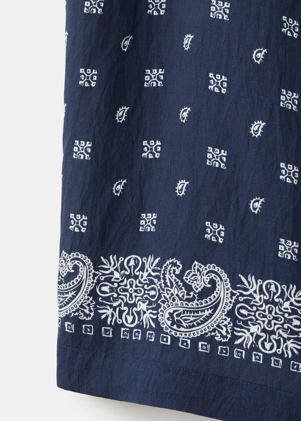 Navy Printed Fluid Regular-Fit Shirt, 0201_56, large image number 5