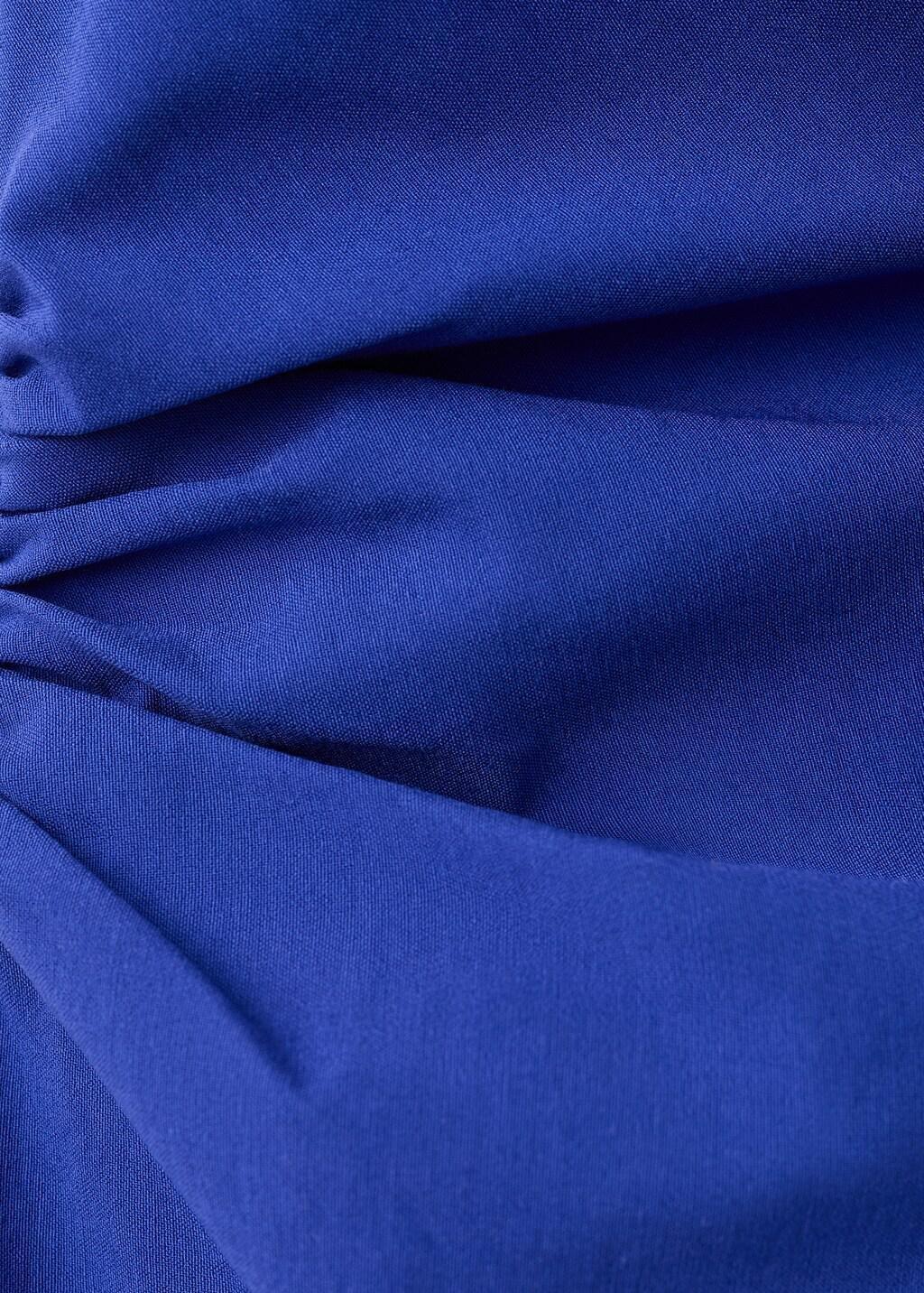 Blue Strapless Dress With Asymmetric Frill Detail, Medium Blue, large image number 1
