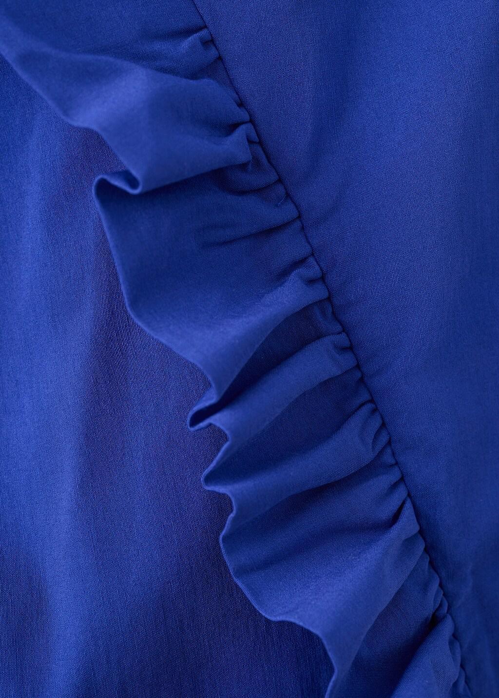 Blue Strapless Dress With Asymmetric Frill Detail, Medium Blue, large image number 4