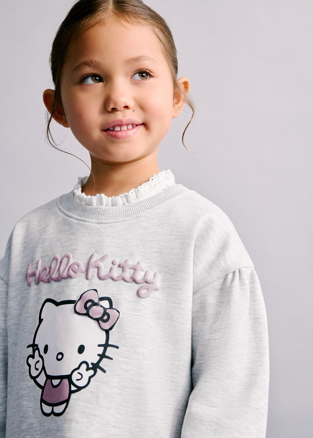 Grey Hello Kitty Sweatshirt Dress, Baby Girls, Light Pastel Grey, large image number 3