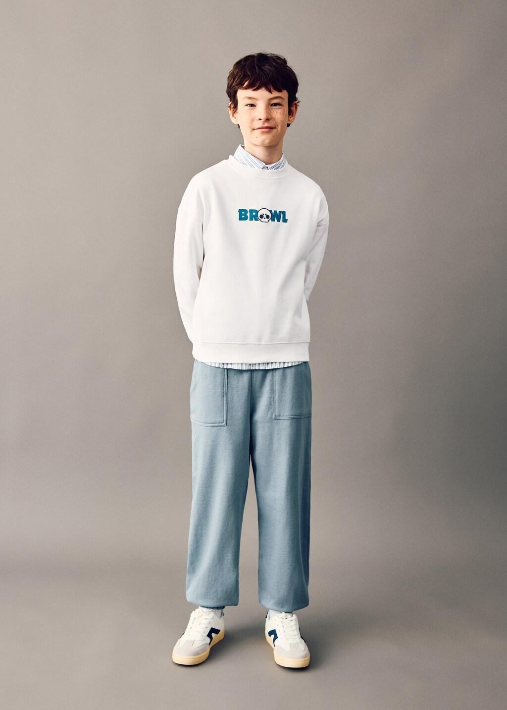 White Brawl Stars Sweatshirt, Kids Boys, Natural White, large image number 0