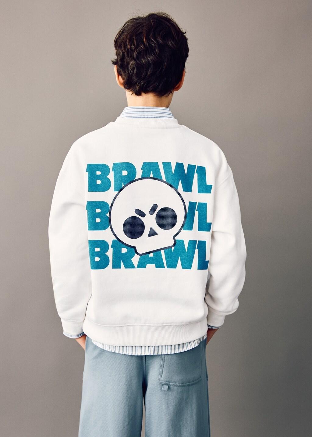 White Brawl Stars Sweatshirt, Kids Boys, Natural White, large image number 3