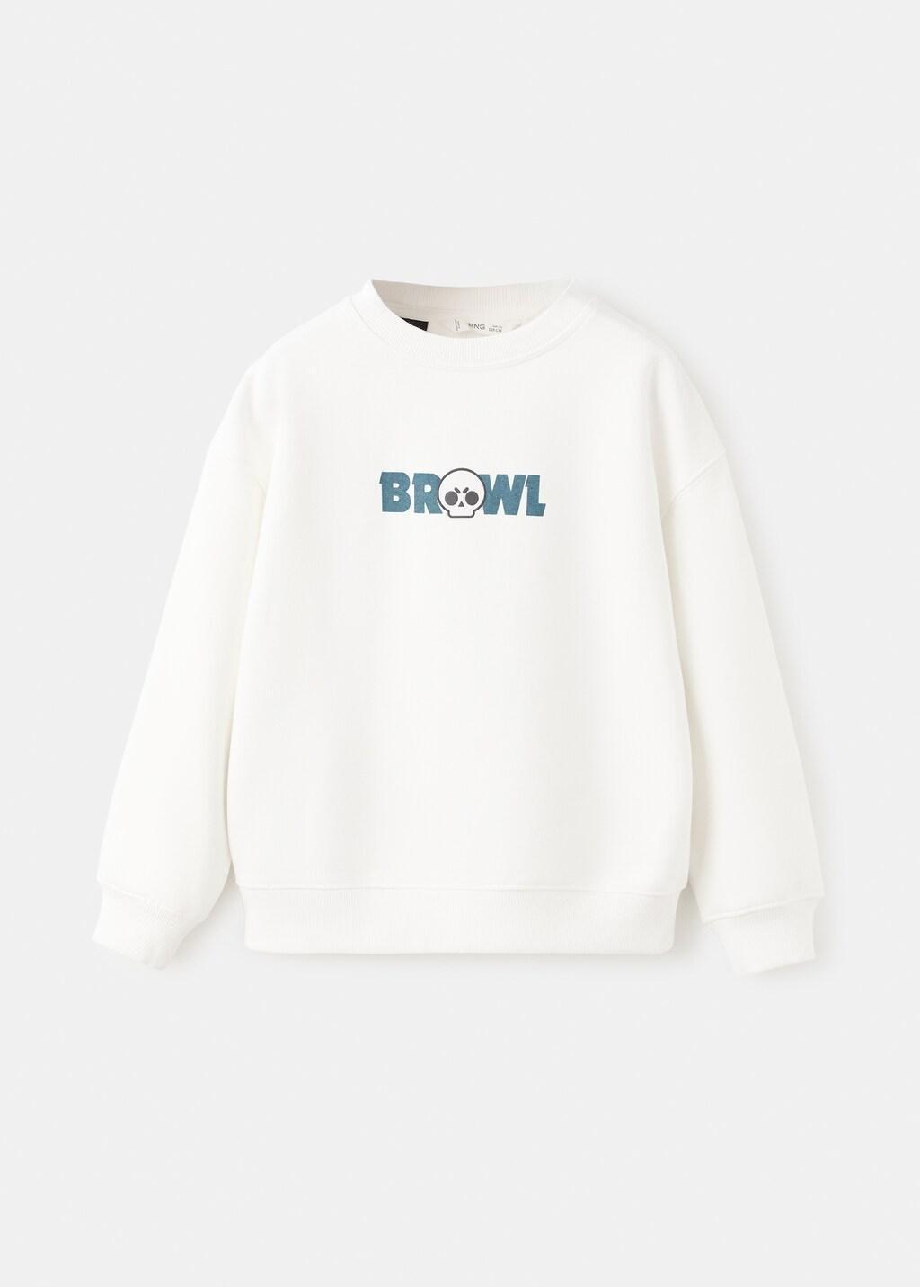White Brawl Stars Sweatshirt, Kids Boys, Natural White, large image number 6