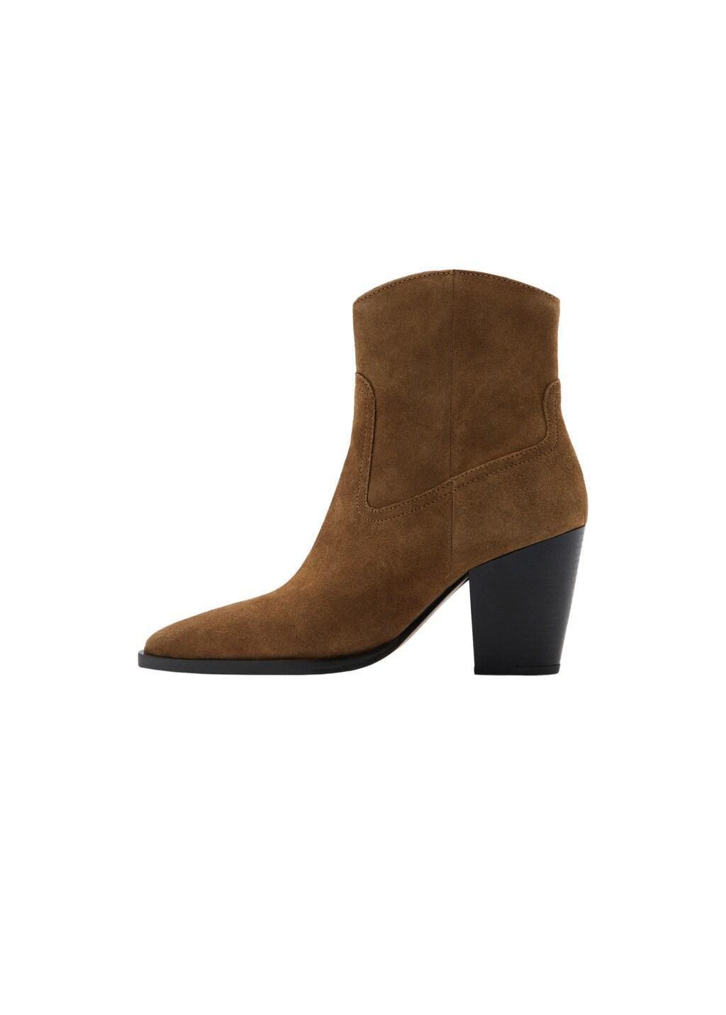 MEDIUM BROWN Suede block-heel boots, 0201_31, large image number 2