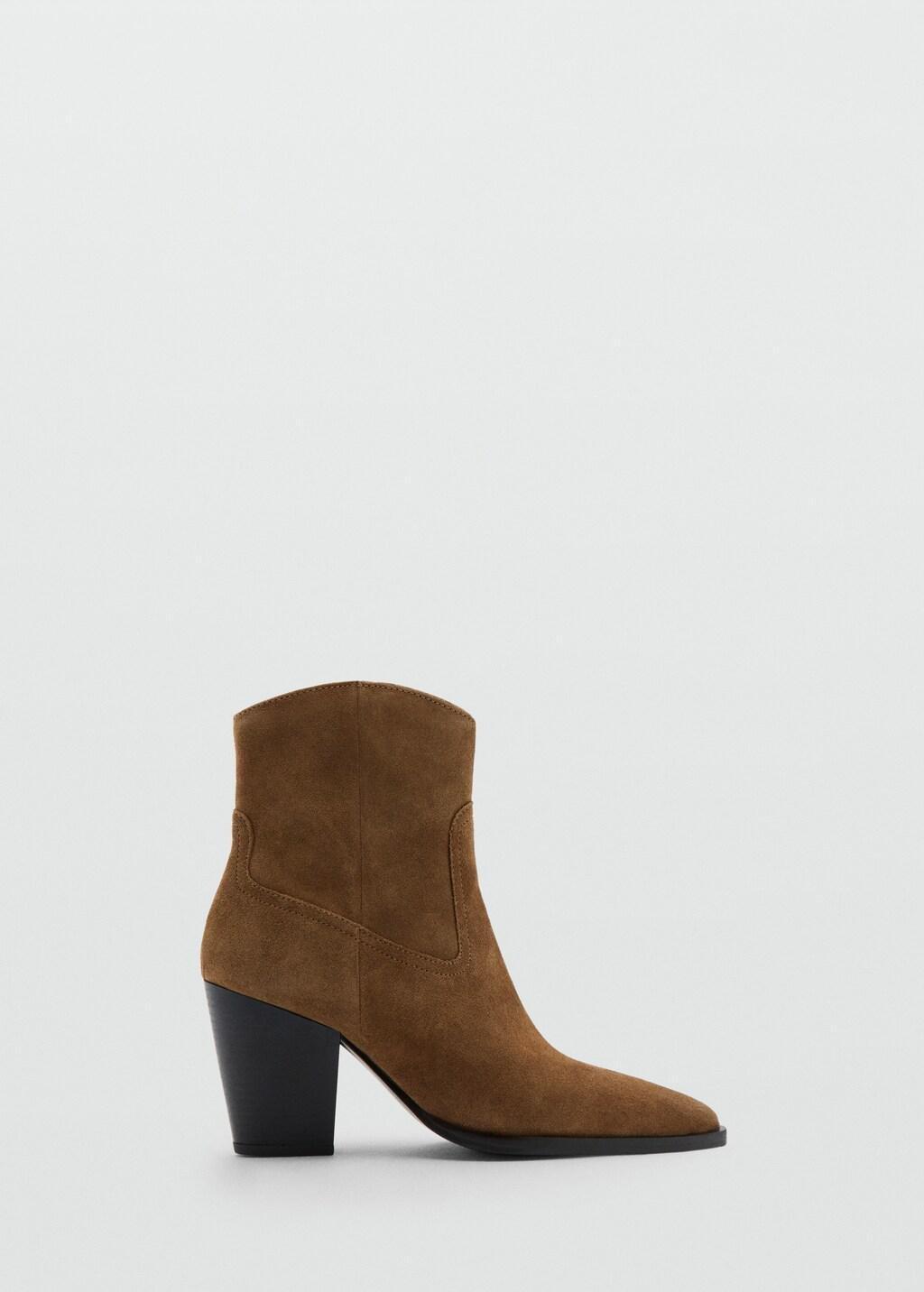 MEDIUM BROWN Suede block-heel boots, 0201_31, large image number 3