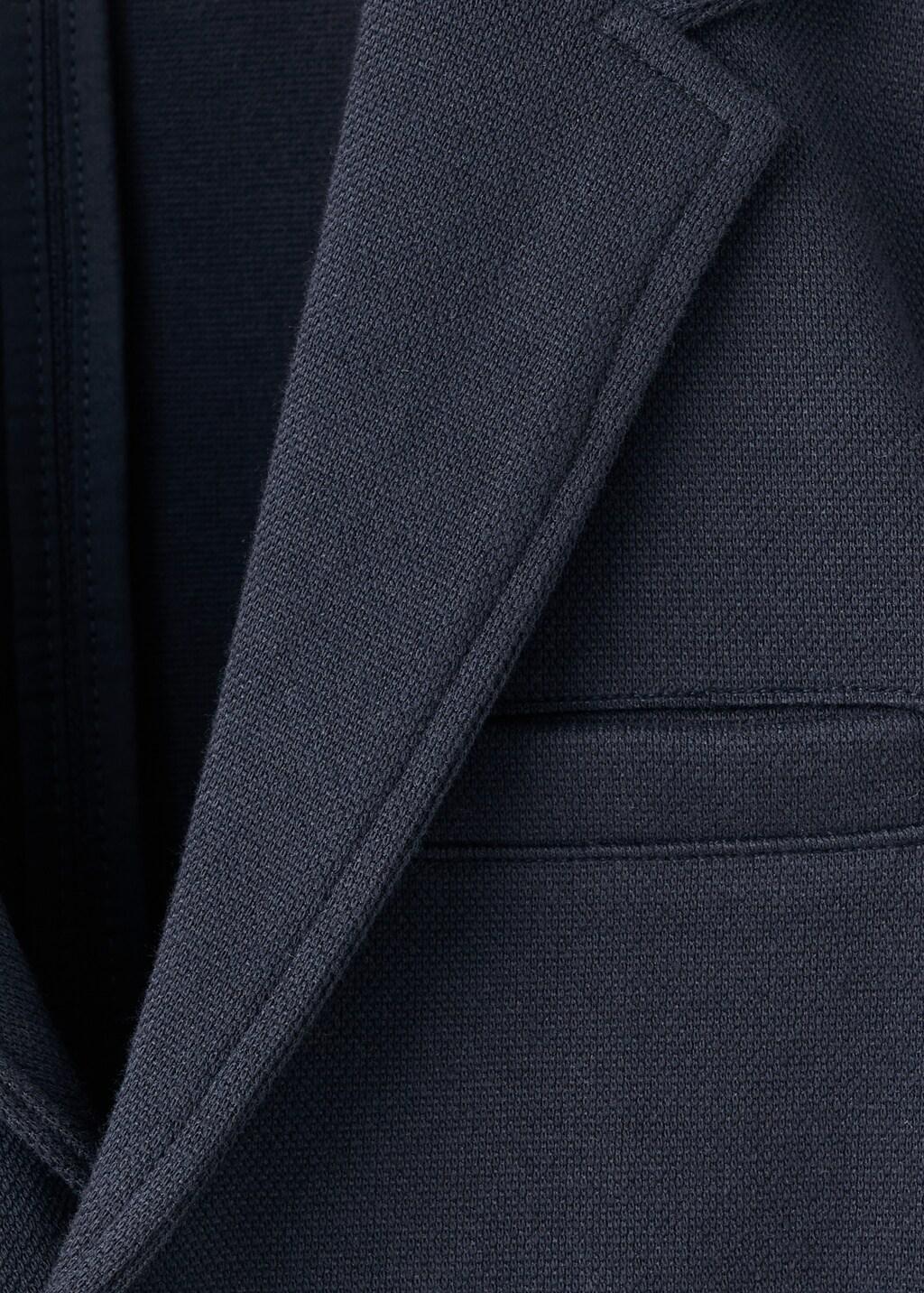 Navy Cotton-Blend Piqu&atilde;&copy; Blazer, Kids Boy, Navy, large image number 0