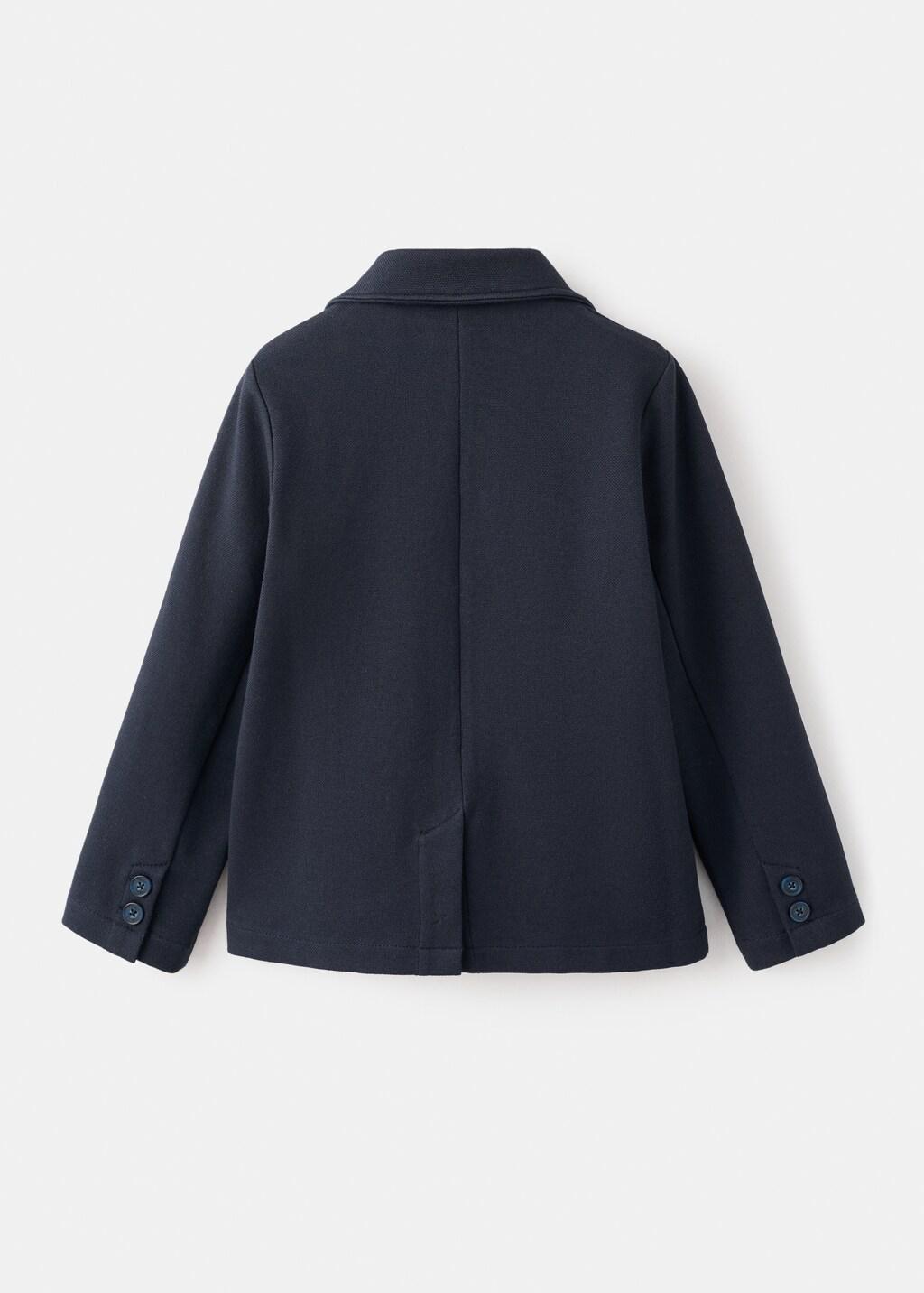 Navy Cotton-Blend Piqu&atilde;&copy; Blazer, Kids Boy, Navy, large image number 1