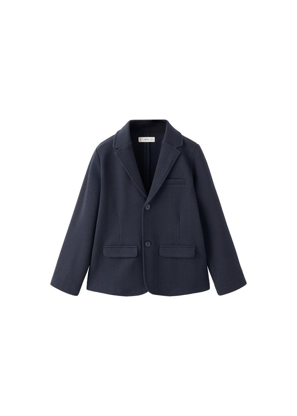 Navy Cotton-Blend Piqu&atilde;&copy; Blazer, Kids Boy, Navy, large image number 4