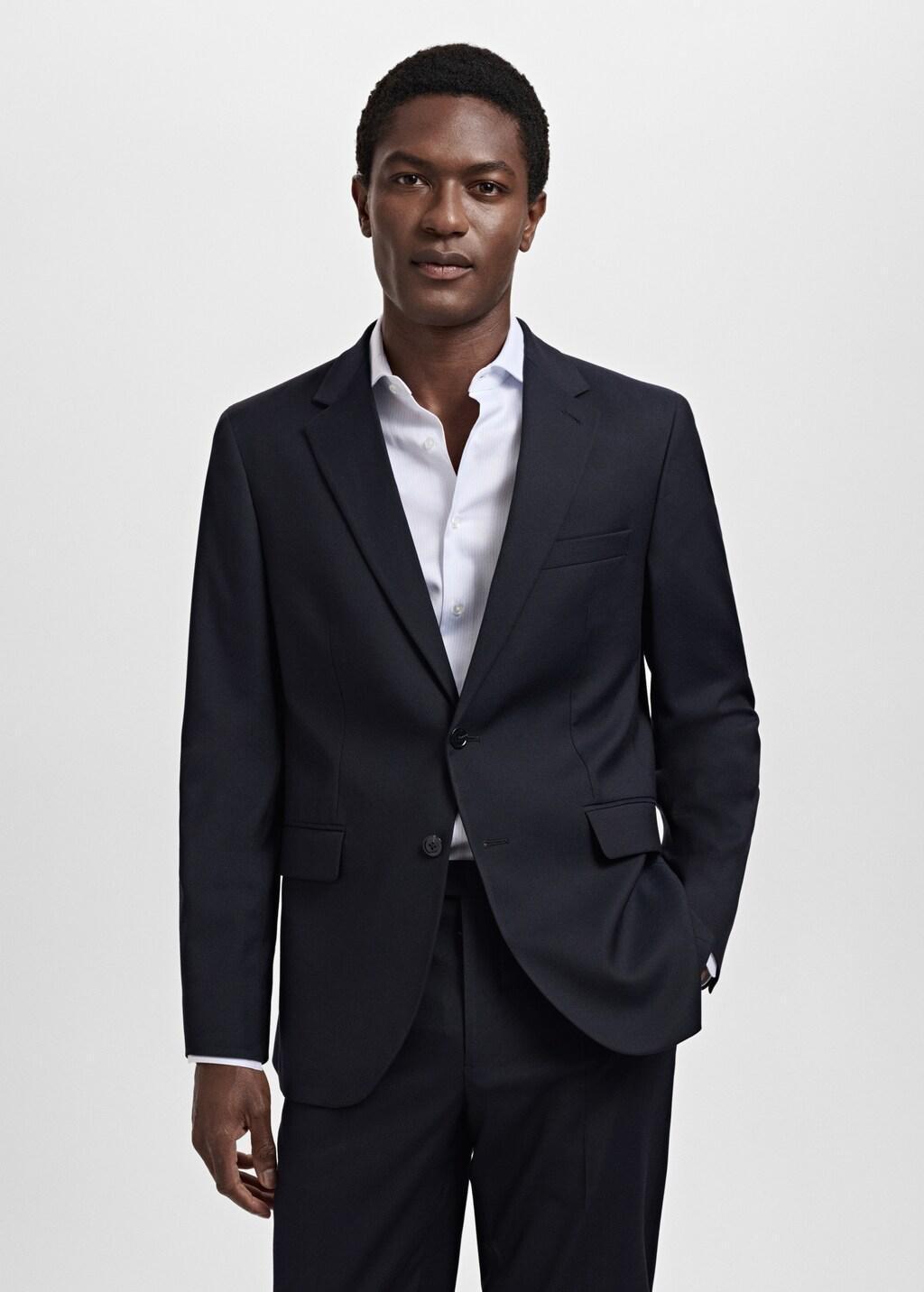 Navy Milan Slim-Fit Suit Jacket, Navy, large image number 3