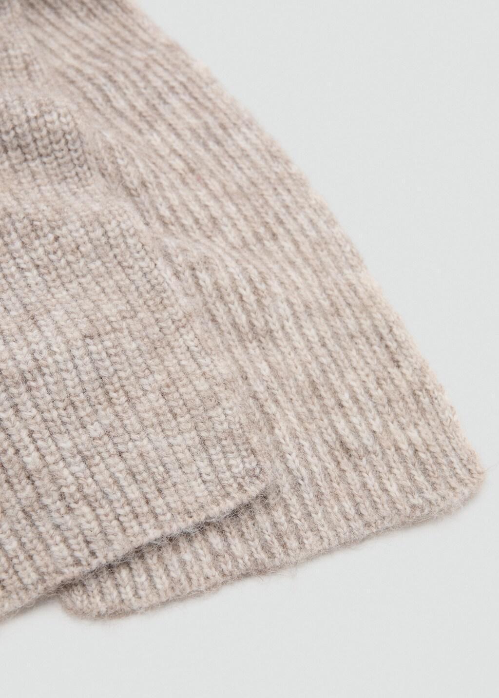 Brown Mixed Knit Scarf, Medium Brown, medium