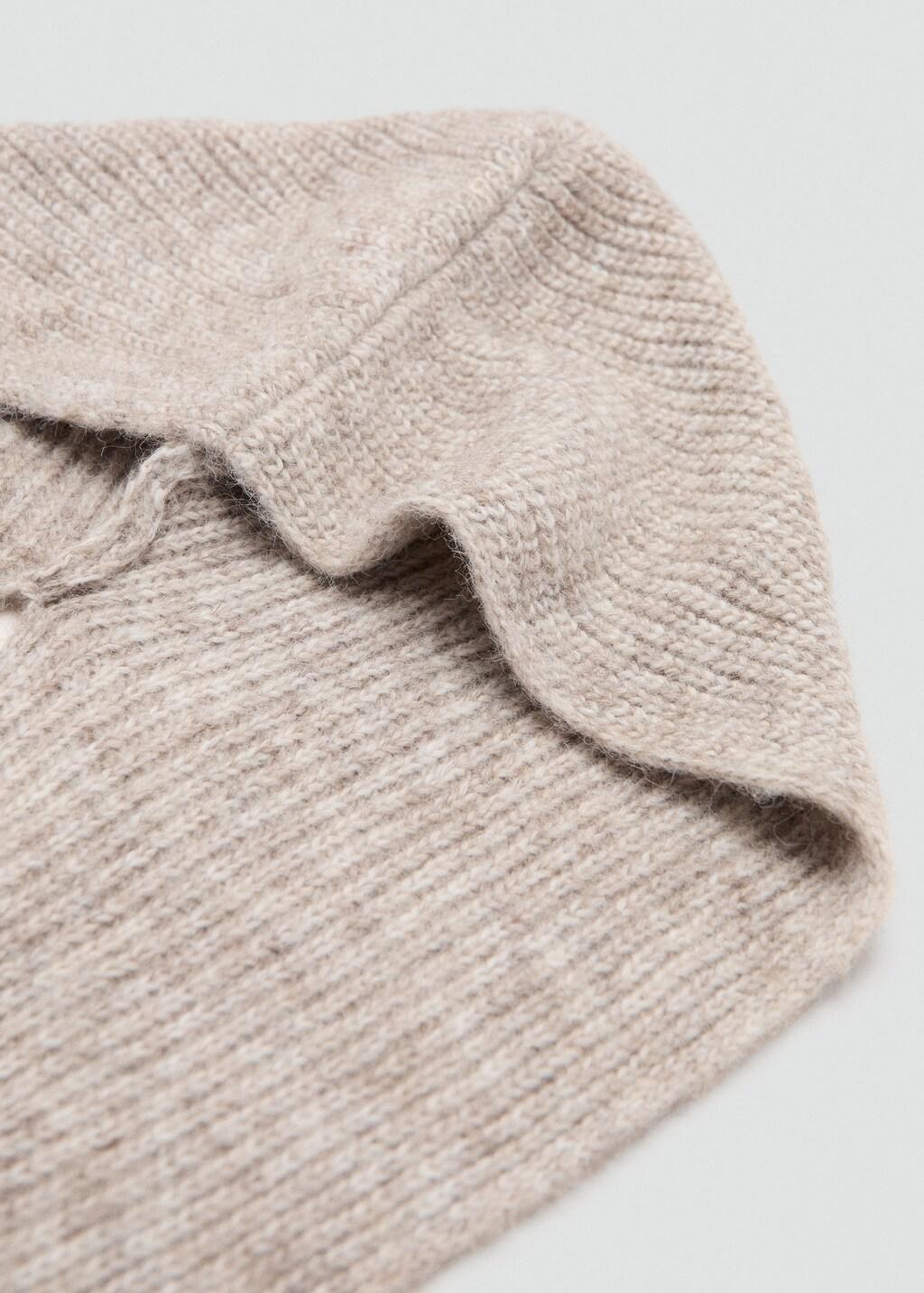 Brown Mixed Knit Scarf, Medium Brown, large image number 1