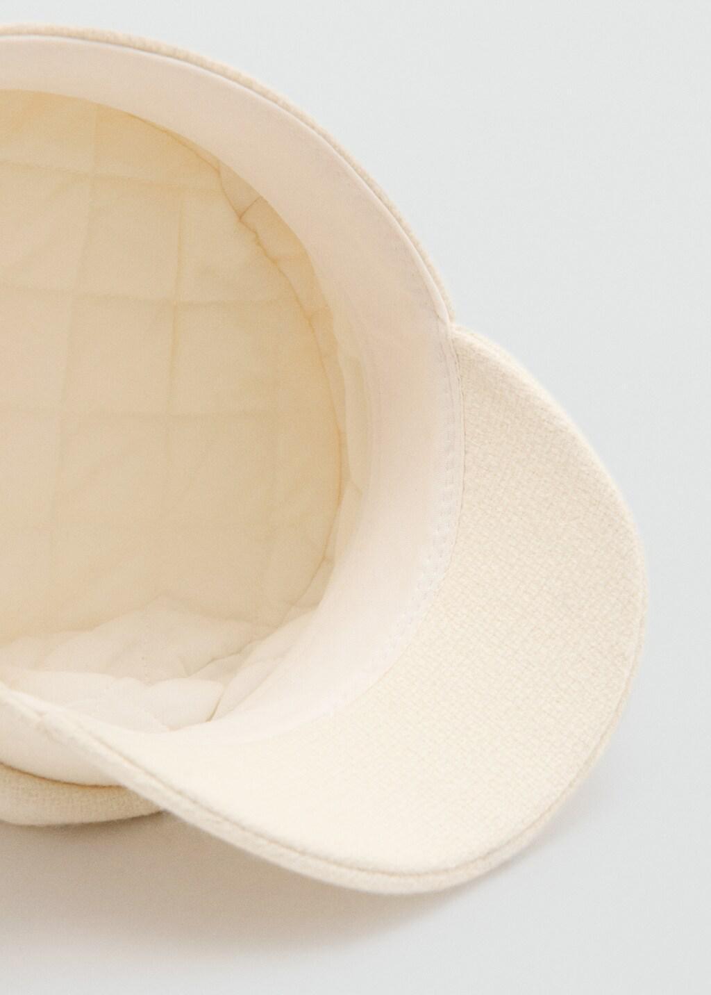 Beige Baker Boy Cap, Light Beige, large image number 1