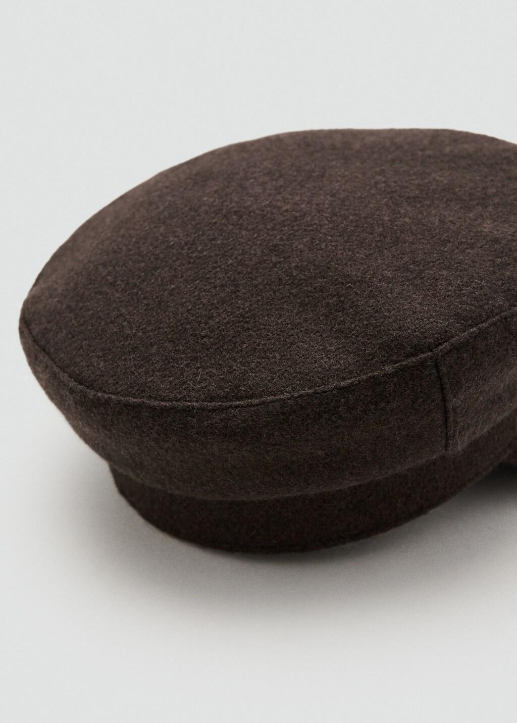 Brown Baker Boy Cap, Dark Brown, large image number 1