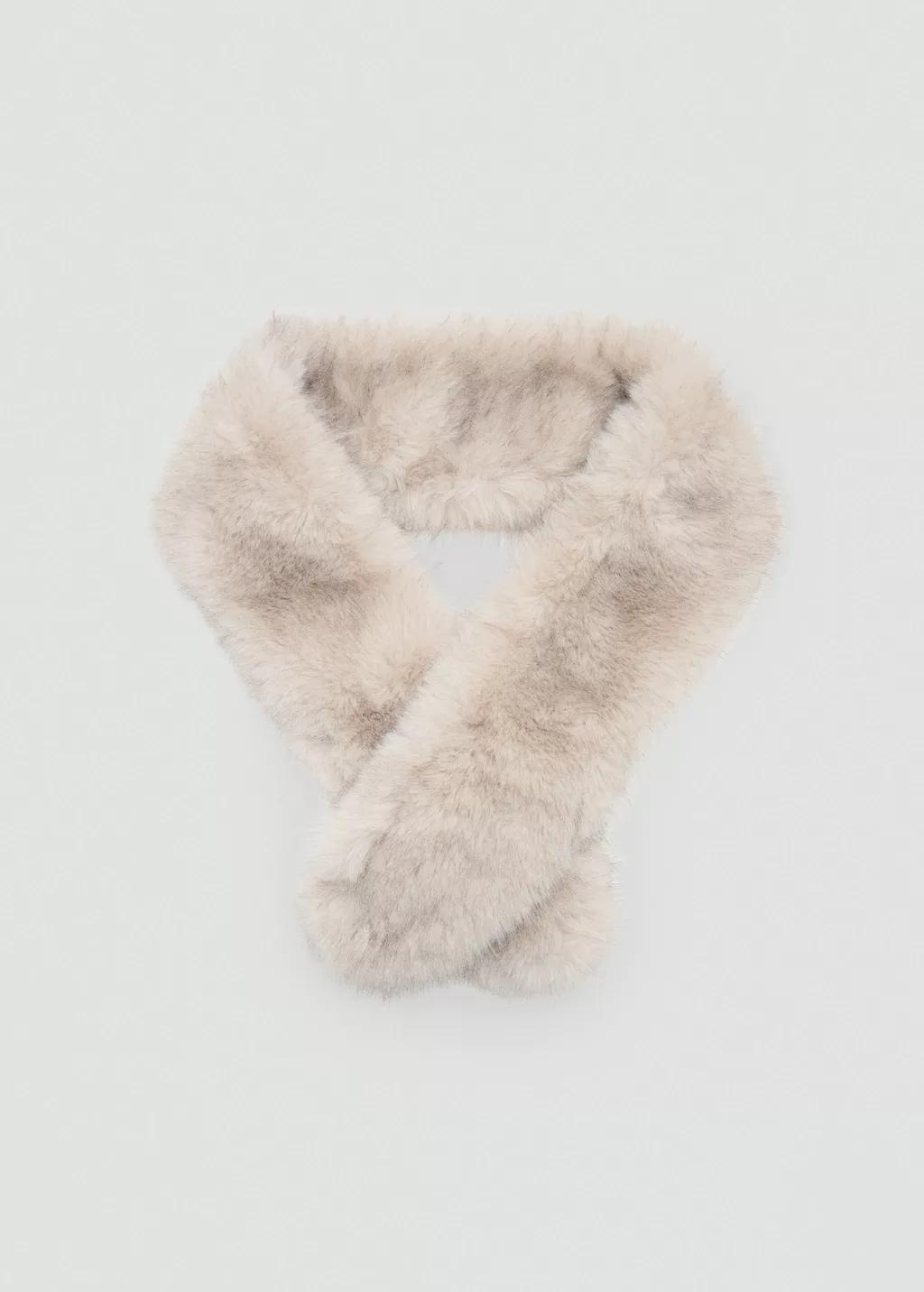 LIGHT BEIGE Faux-fur scarf, Light Beige, medium
