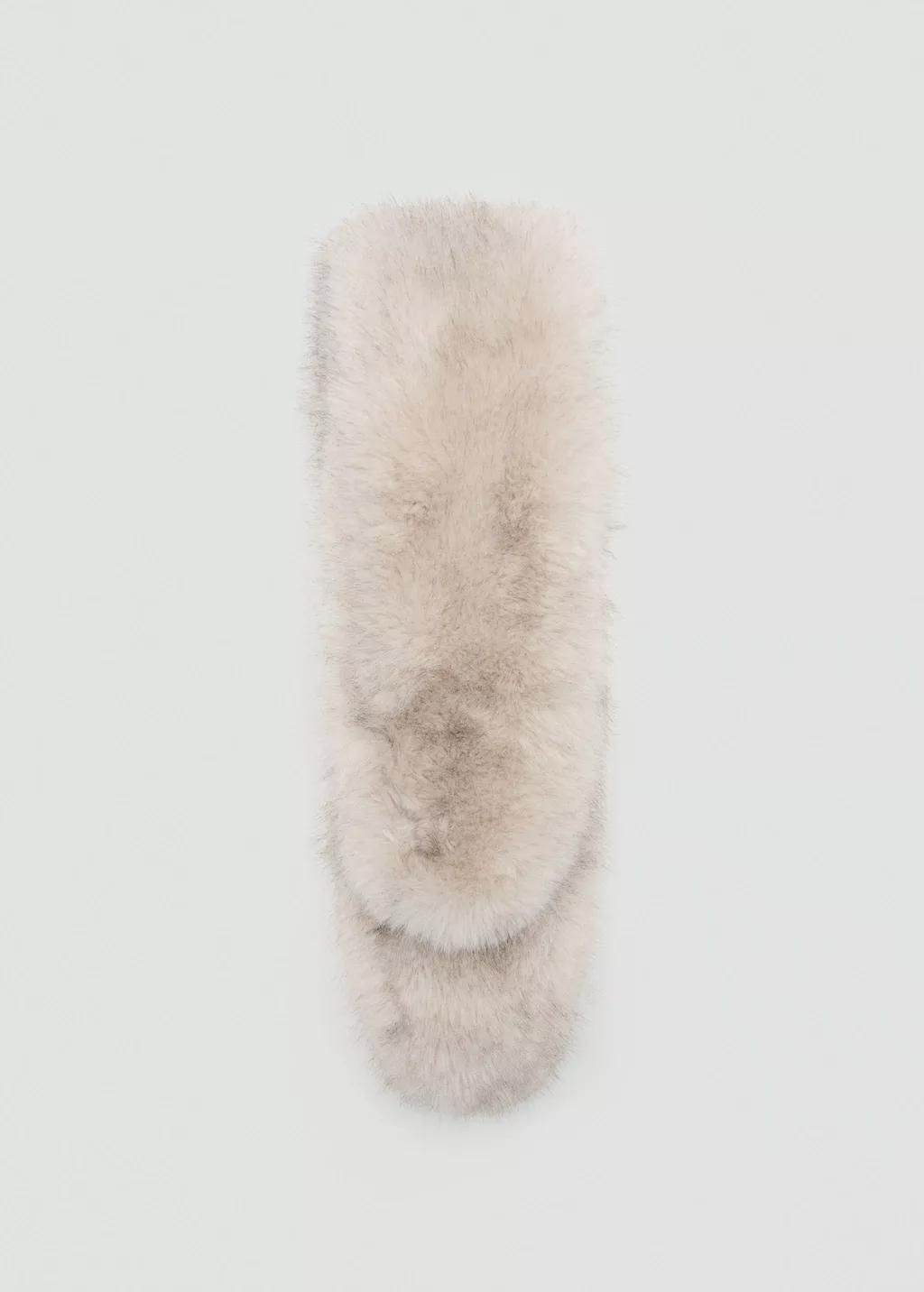 Beige Faux-Fur Scarf, Light Beige, large image number 4