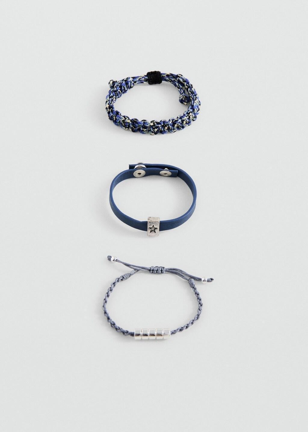 Navy Bracelets, Set Of 3, Kids Boy, Navy, medium