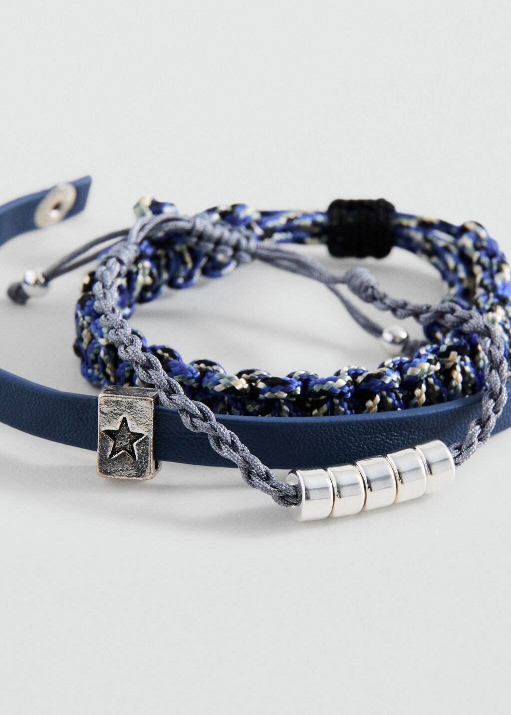 Navy Bracelets, Set Of 3, Kids Boy, Navy, medium