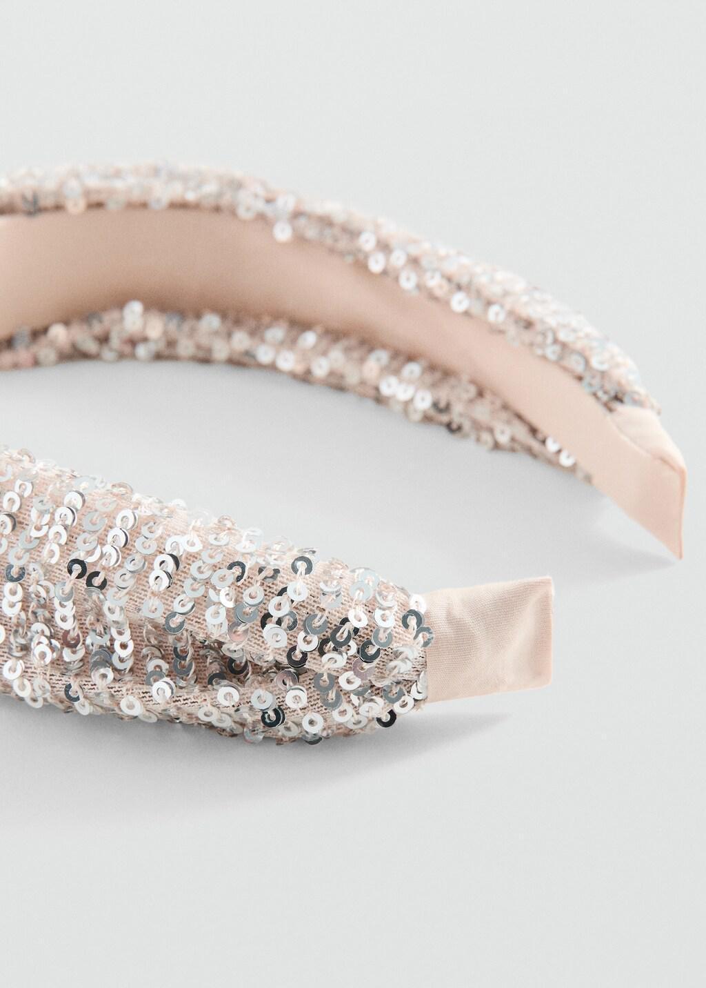 Brown Sequin Shimmer Headband, Kids Girls, Light Pastel Brown, medium
