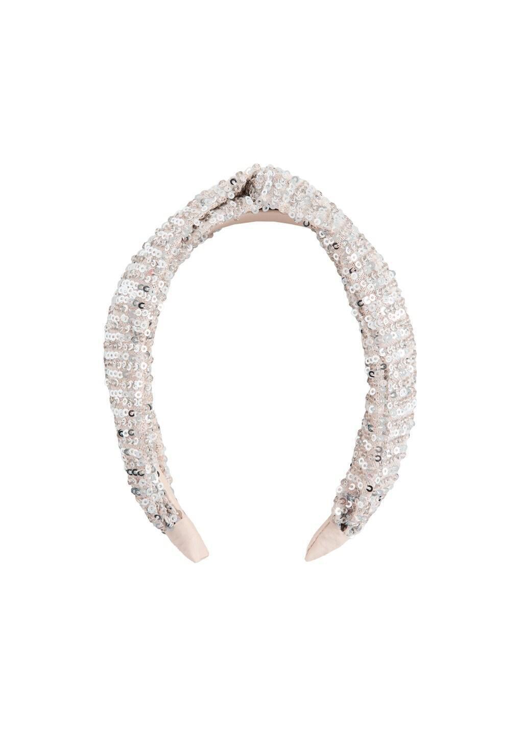 LT PASTEL BROWN Sequin shimmer headband, Kids Girl, Light Pastel Brown, medium