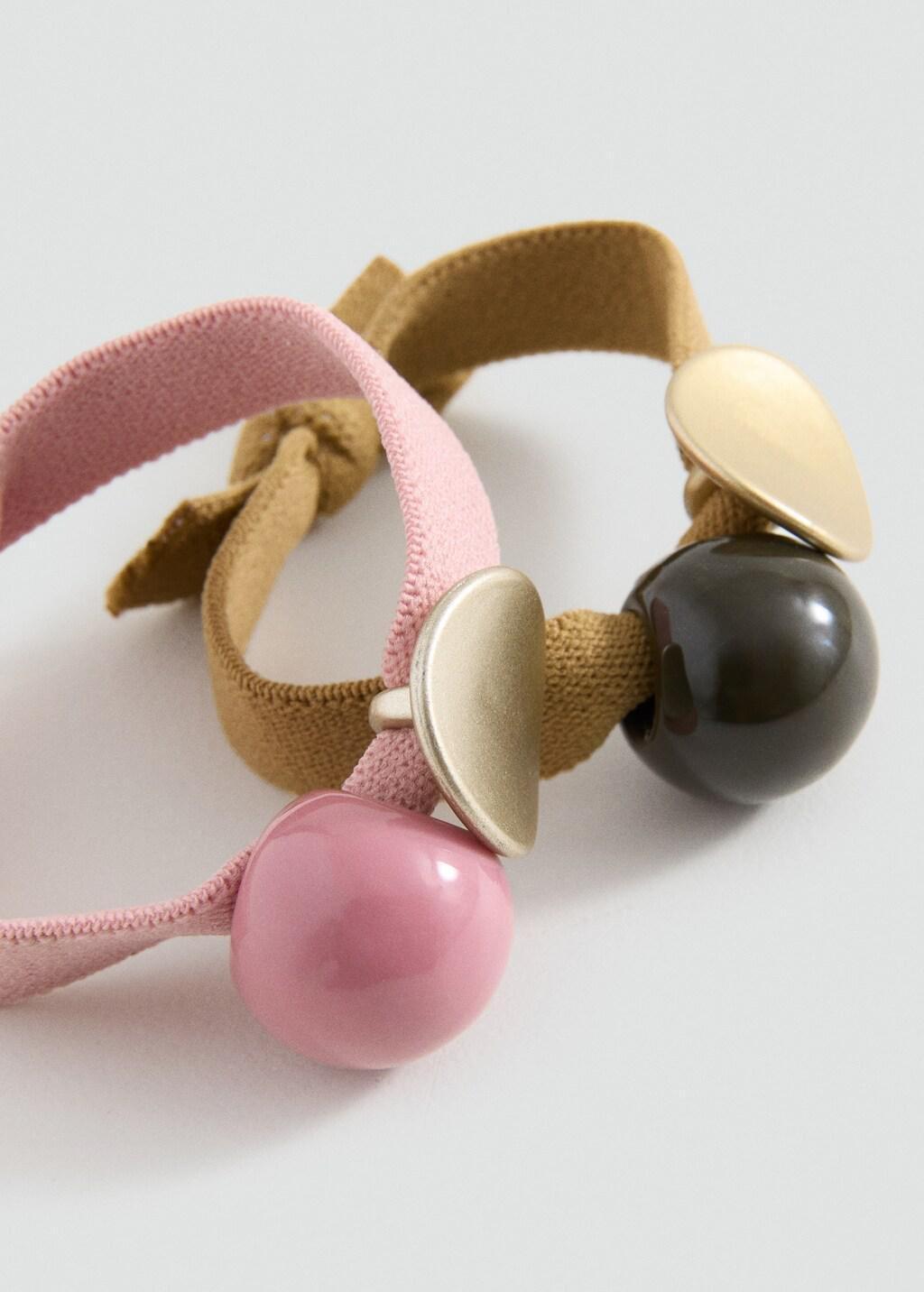 LT-PASTEL PINK 2 hair tie pack, Kids Girl, Light-Pastel Pink, medium