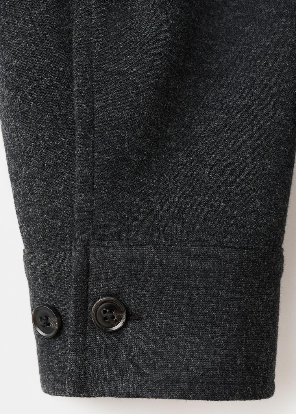 Grey Flannel Overshirt With Pockets, Dark Grey, large image number 5