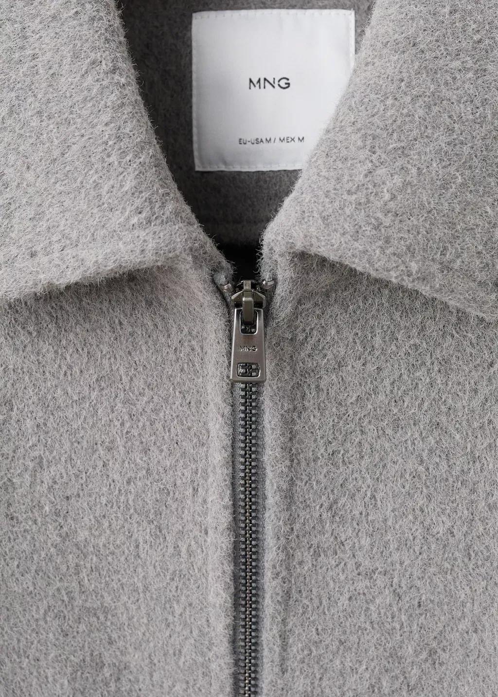 Grey Textured Zip-Up Sweatshirt, Light Pastel Grey, large image number 1