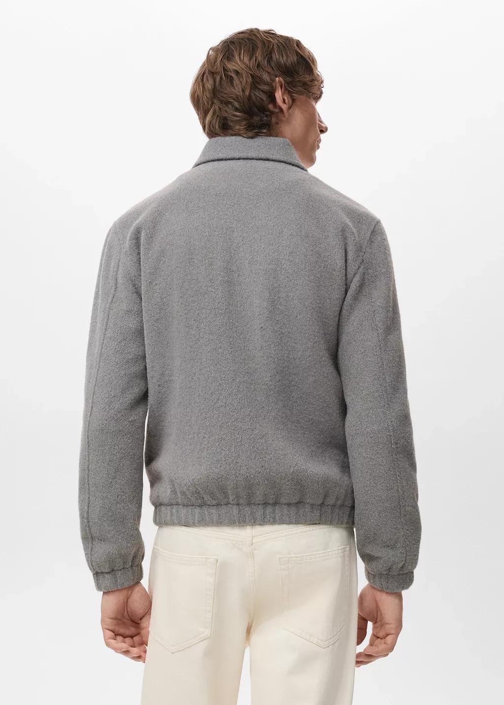 Grey Textured Zip-Up Sweatshirt, Light Pastel Grey, large image number 2