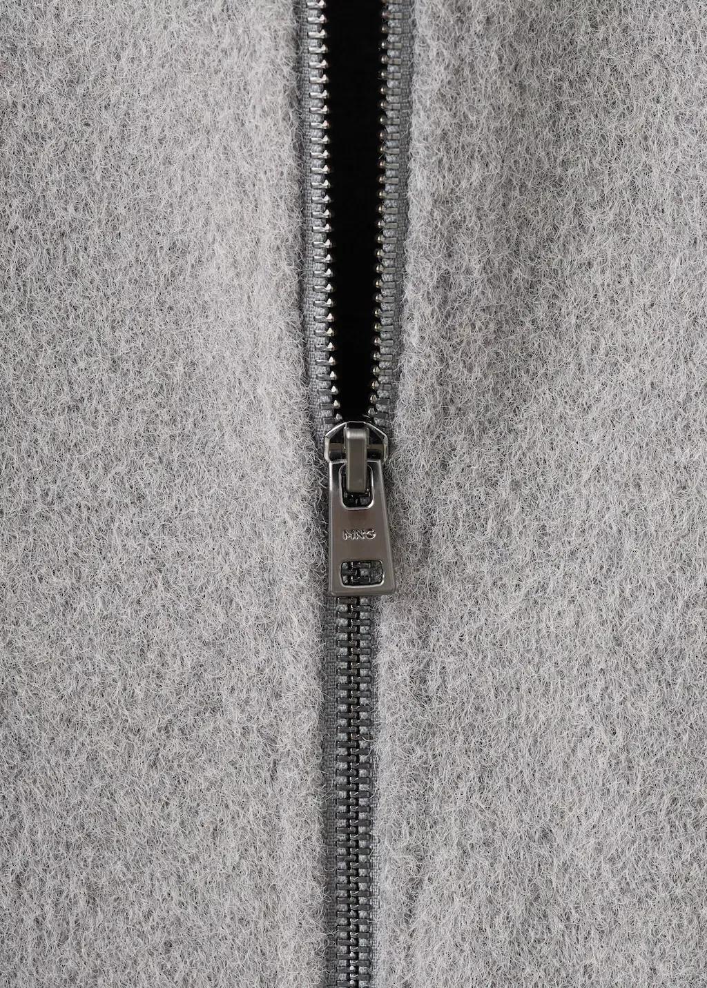 Grey Textured Zip-Up Sweatshirt, Light Pastel Grey, large image number 5