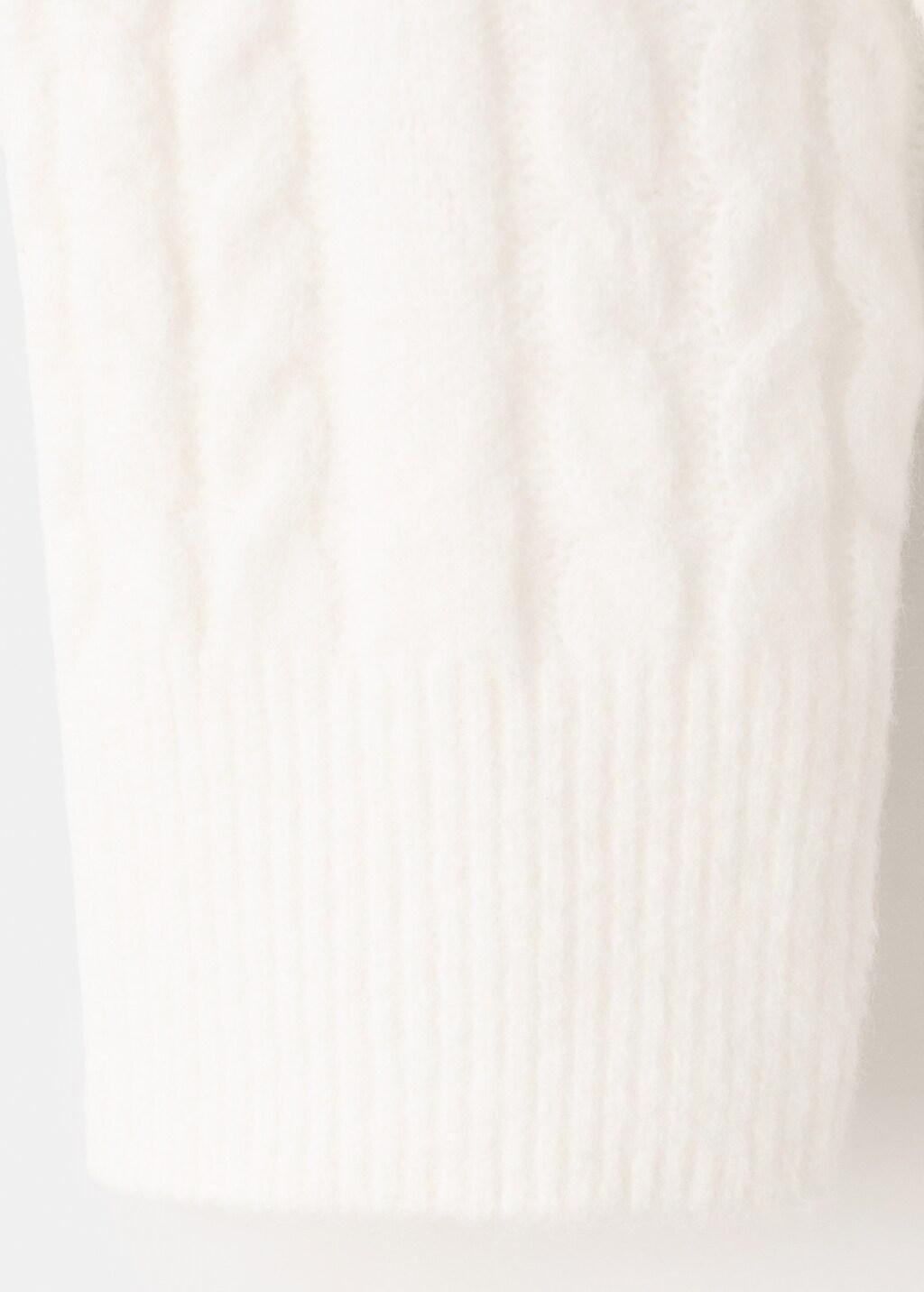 Beige Knitted Braided Cardigan, Light Beige, large image number 5