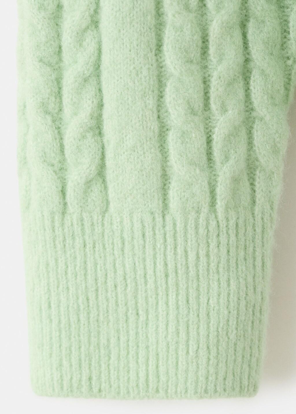 Turquoise Knitted Braided Cardigan, 0201_45, large image number 5