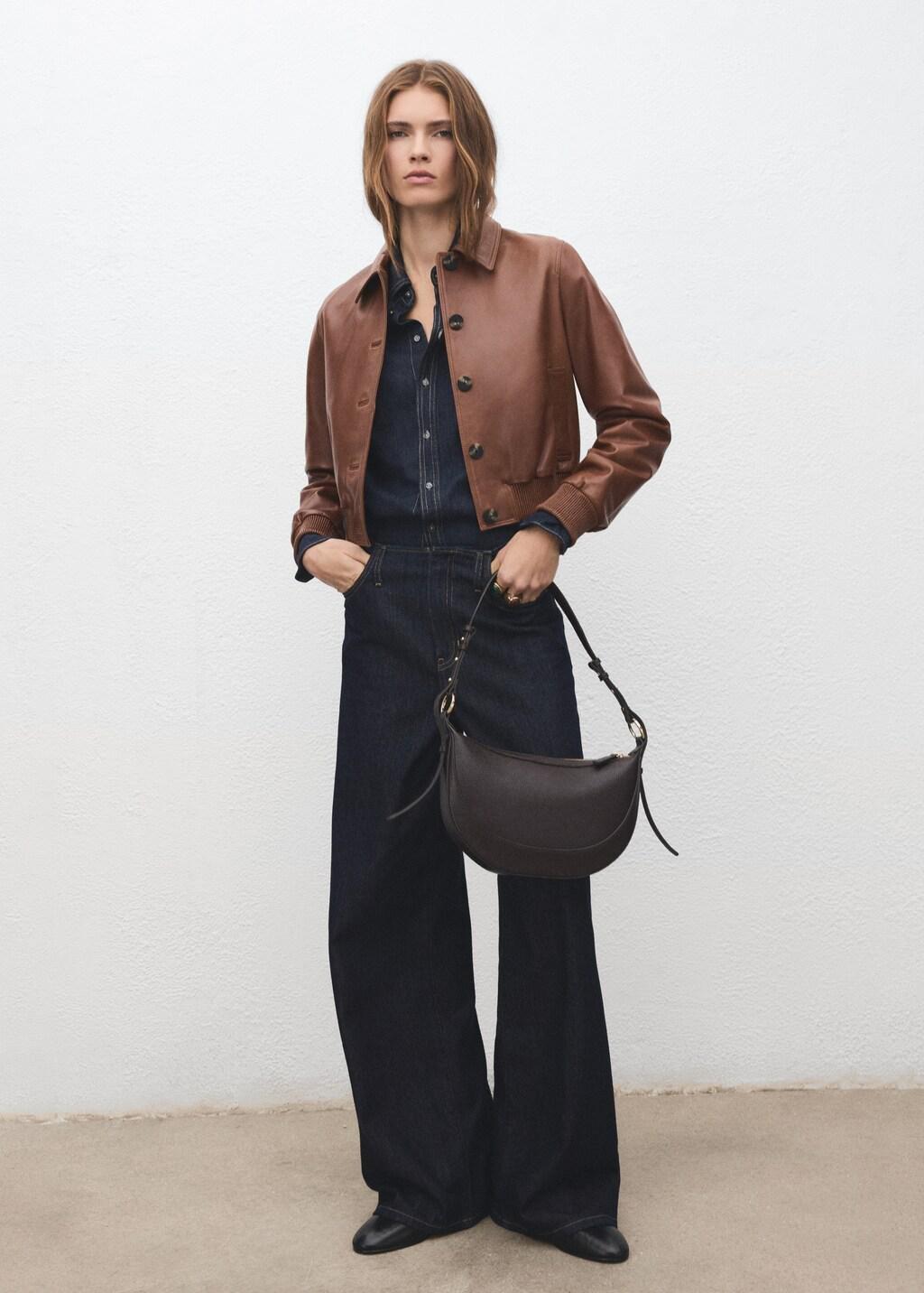 Brown Oval Shoulder Bag, 0201_32, medium