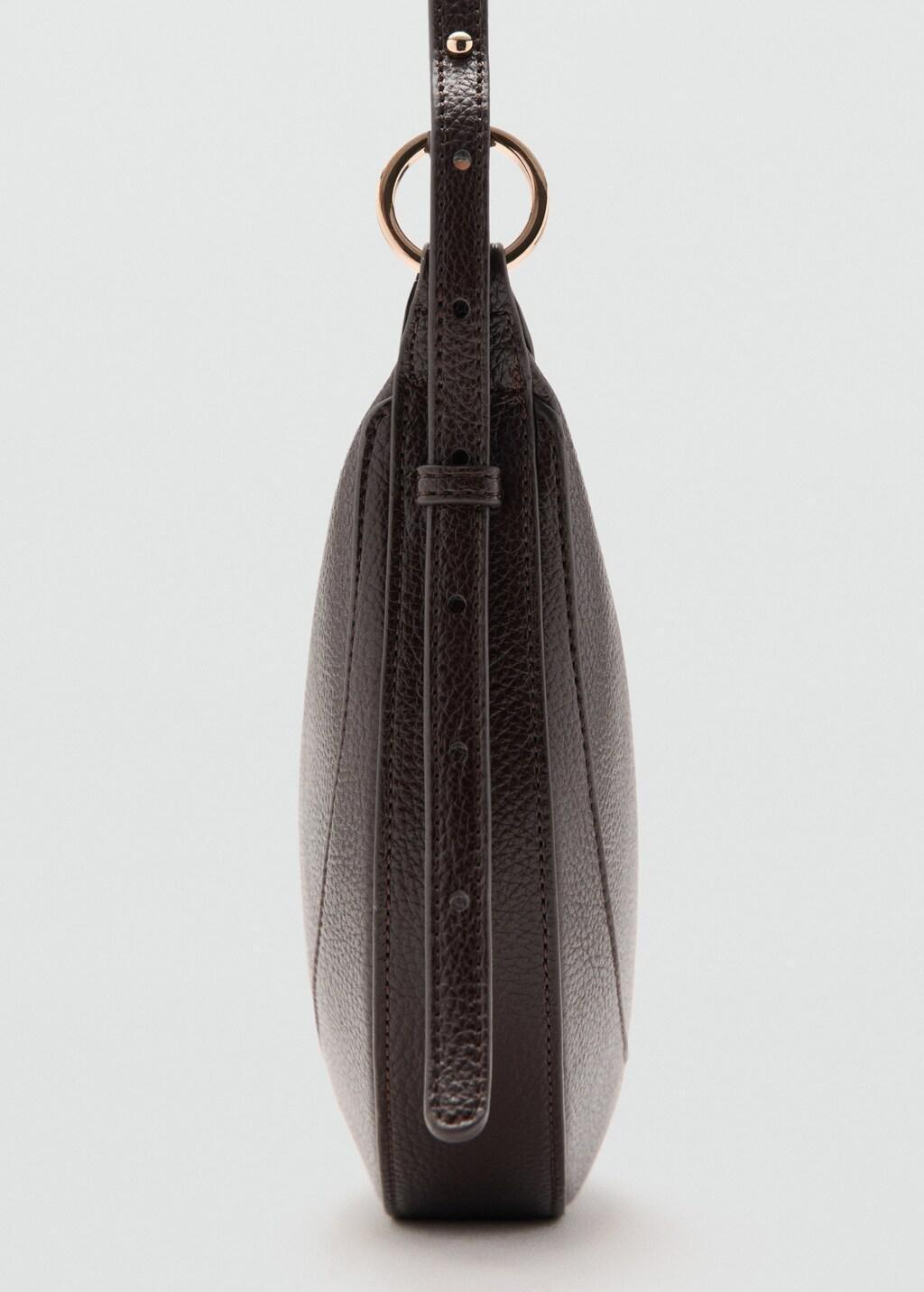 Brown Oval Shoulder Bag, Dark Brown, medium