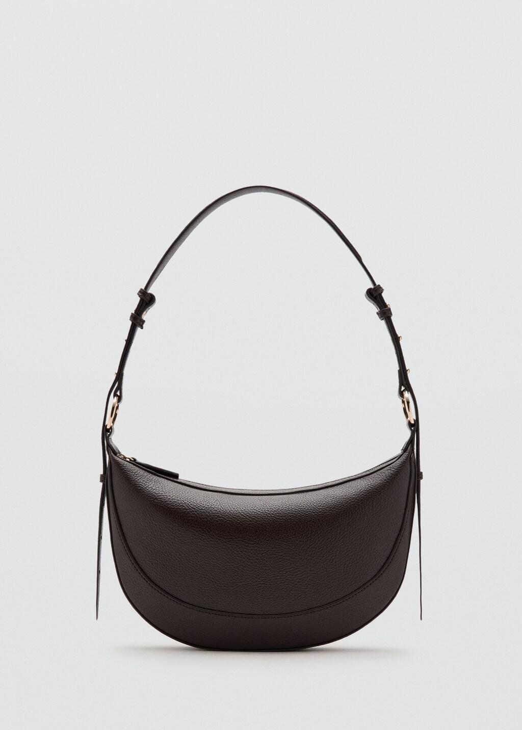 Brown Oval Shoulder Bag, Dark Brown, large image number 4