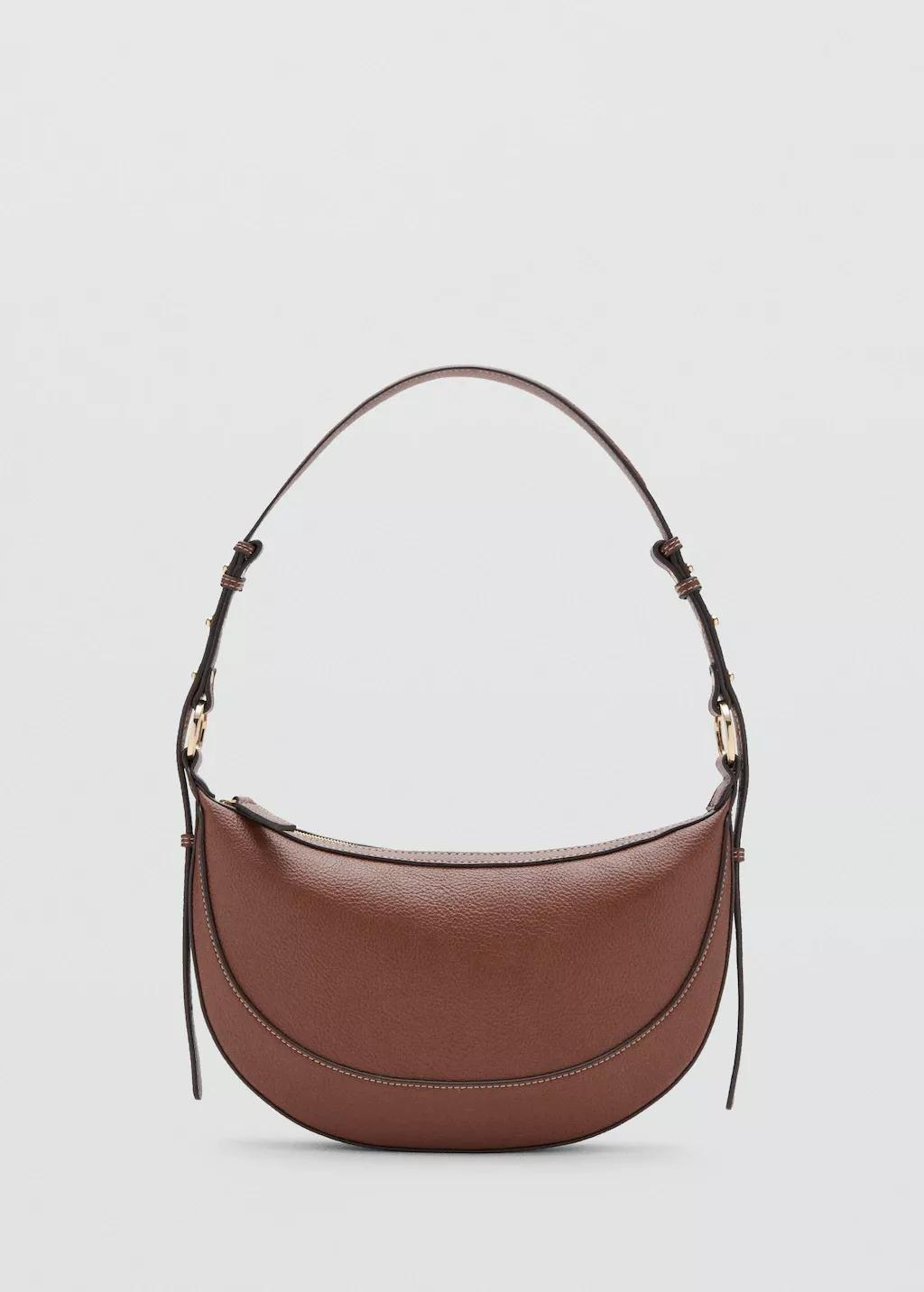 Brown Oval Shoulder Bag, 0201_CU, large image number 3