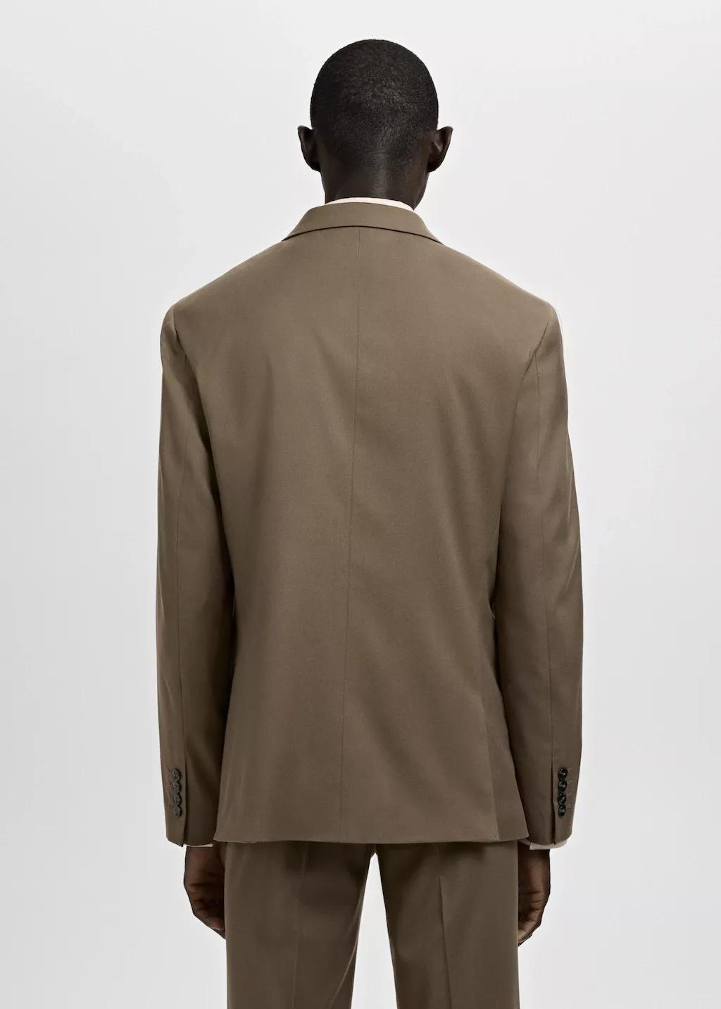 Brown Super Slim-Fit Stretch Suit Jacket, Brown, large image number 2