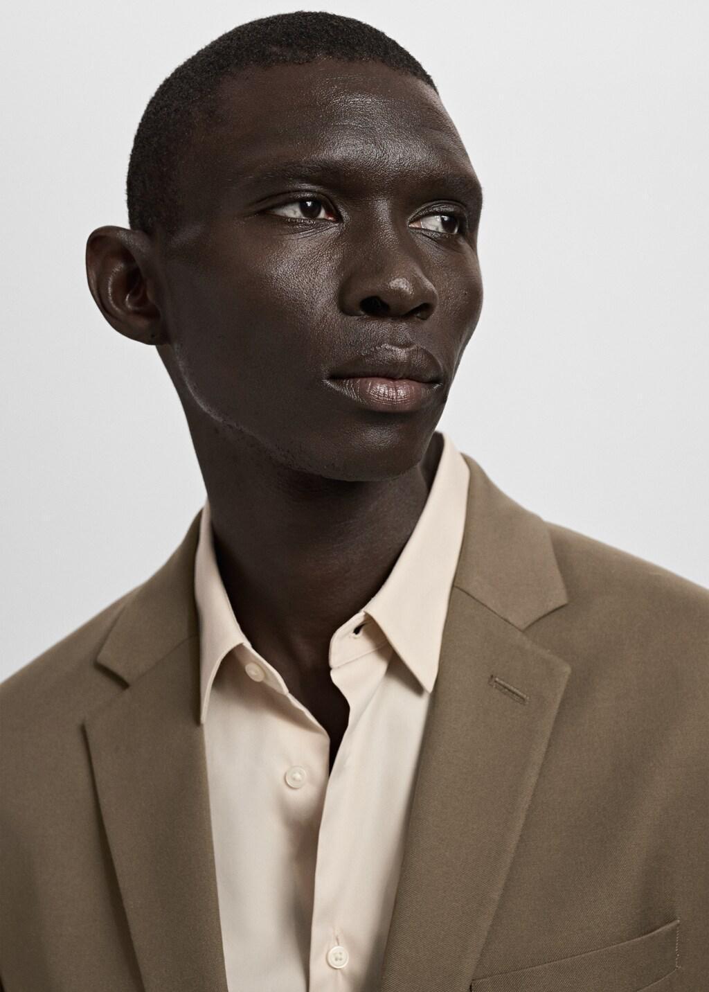 Brown Super Slim-Fit Stretch Suit Jacket, Brown, large image number 4