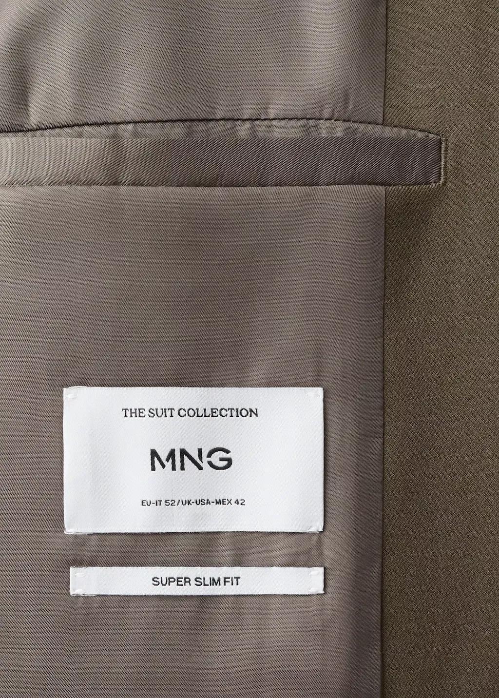 Brown Super Slim-Fit Stretch Suit Jacket, Brown, large image number 5