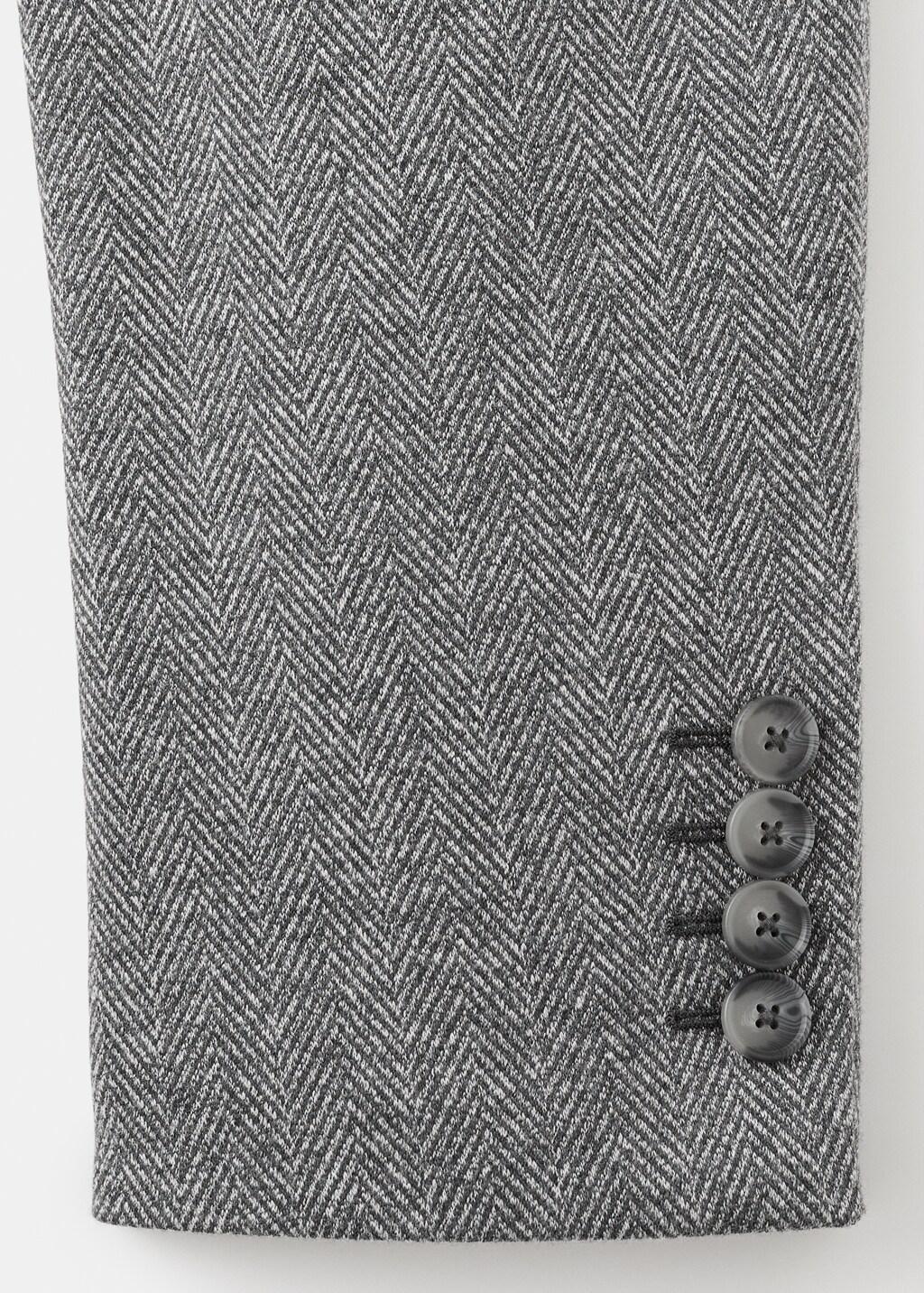 Grey Slim-Fit Herringbone Tailored Jacket, Grey, large image number 5