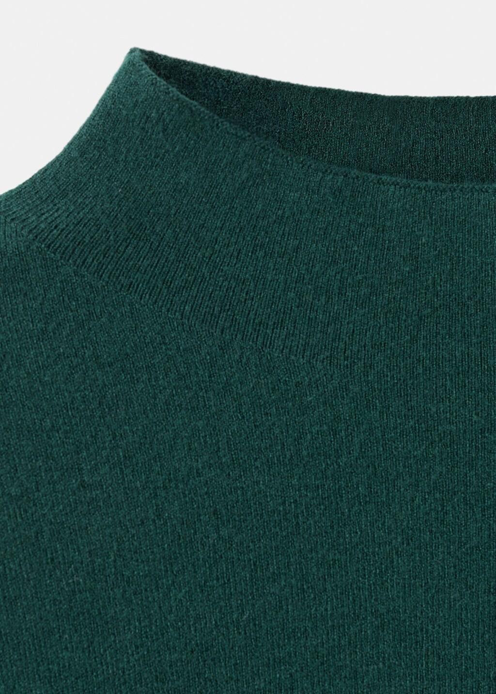 Green Knitted Sweater With Perkins Neck, 0201_49, medium