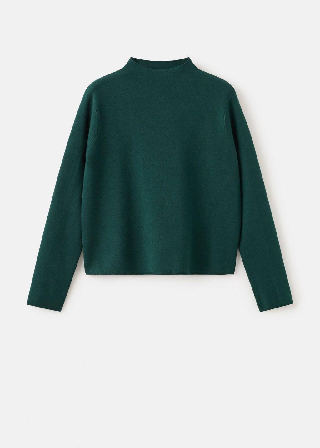 Green Knitted Sweater With Perkins Neck, 0201_49, large image number 6