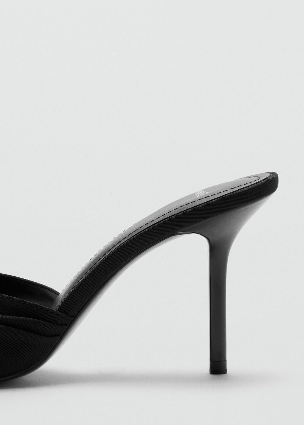 Black Bow Heel Sandals, Black, large image number 6