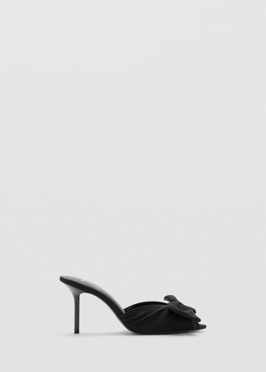Black Bow Heel Sandals, Black, large image number 8