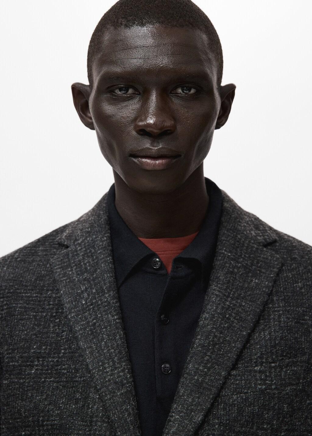 Grey Slim-Fit Wool-Blend Blazer, Grey, large image number 4