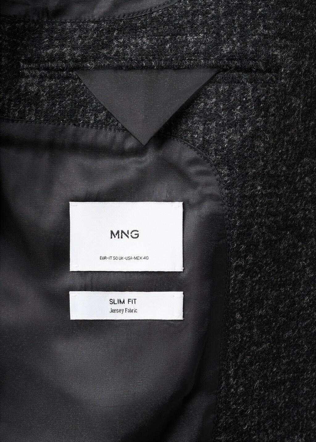 Grey Slim-Fit Wool-Blend Blazer, Grey, large image number 5